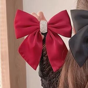 Elegant Red Bow Hair Clip. Christmas Red Bow Hair Accessories. 🎀